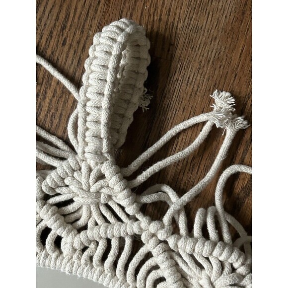 Opalhouse Boho Hand Woven Macrame Mirror Wall Hanging Decor Crochet Tassel - Picture 6 of 7